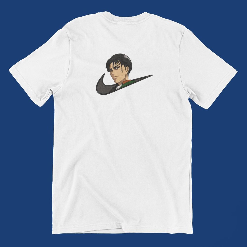 New- White&black Embroidered anime box T-shirt